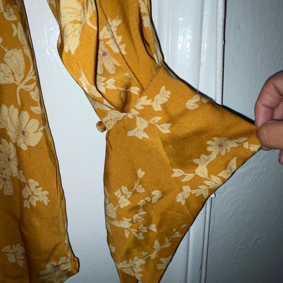 Free People Aries Long Sleeve Printed Mini Dress Golden Combo- best offer - Picture 6 of 6